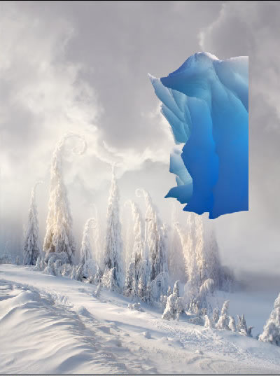 Christmas night, new year card, flying Santa Claus, fairy christmas landscape, snow scene, christmas trees, iceberg, night stars, moon light, santa's deers, christmas sleigh.